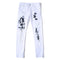 Skinny Printed Men's Jeans Elasticity Mid Waist Jeans Straight Pants